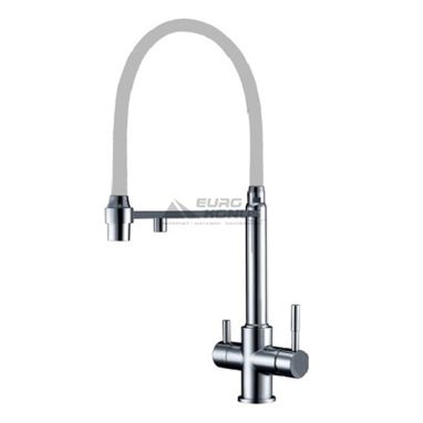 FABIANO Смеситель для кухни на две воды двухрычажный FKM 31.43 Inox White (8231.403.0057)